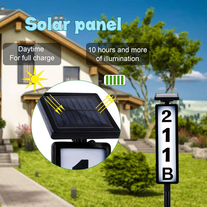 Solar Home Address Sign