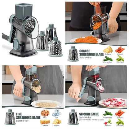 Premium Hand Crank Multi-Blade Plastic Modern Kitchen Gadget | Adaptable to Various Ice Cube Specifications for Shaving Needs