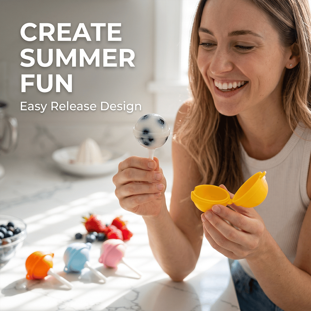 🍭Last Day 50%OFF🍭DIY Silicone Lollipop Popsicle Mold – Fun Spherical Ice Pop Maker for Homemade Frozen Treats