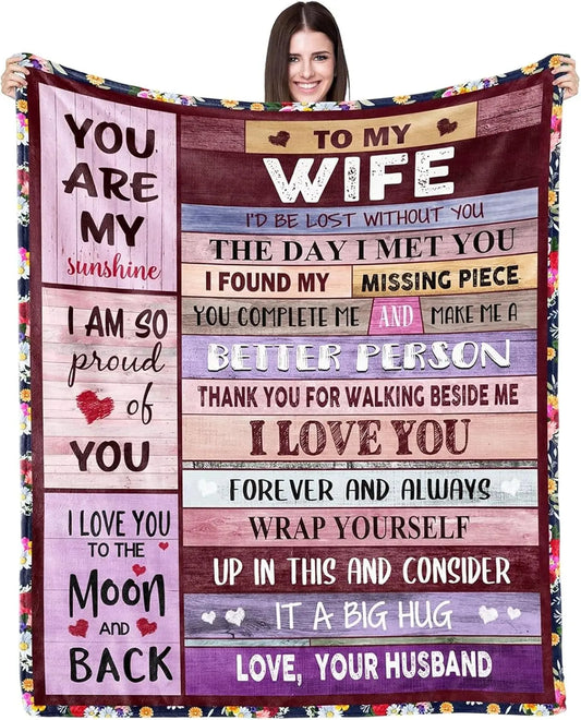 To My Wife - Cozy Love Letter Blanket