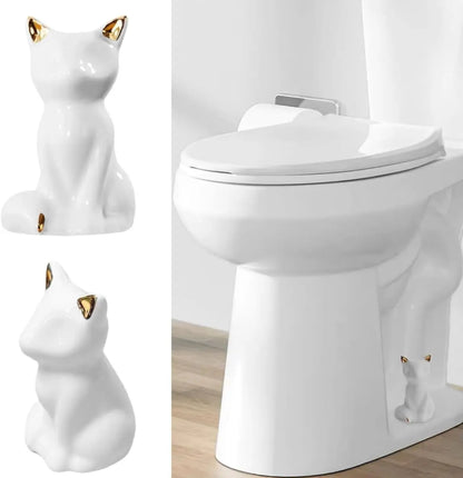 2PC — Cute Cat Ceramic Toilet Bolt Covers