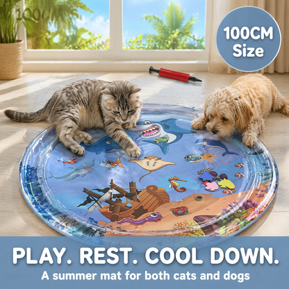 🔥Last Day 70% Off - 🐾 Splash Play™ Pet Water Sensory Mat Keep Your Pet Cool, Curious, and Happily Occupied All Summer Long! 🌊🐱🐶