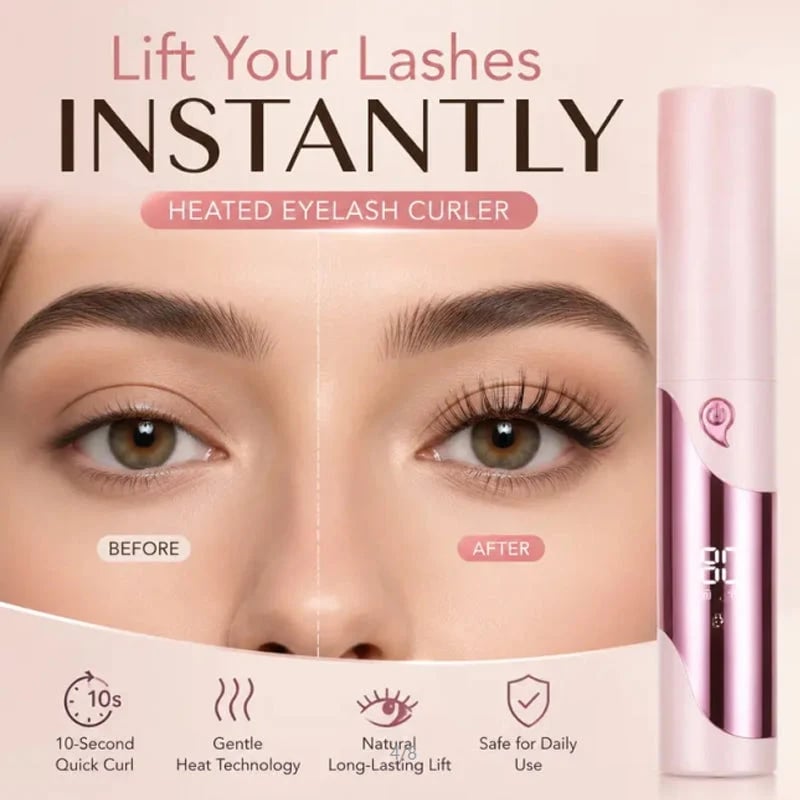 Heated Eyelash Curler – 4 Heat Settings, Digital Display & Long-Lasting Curl
