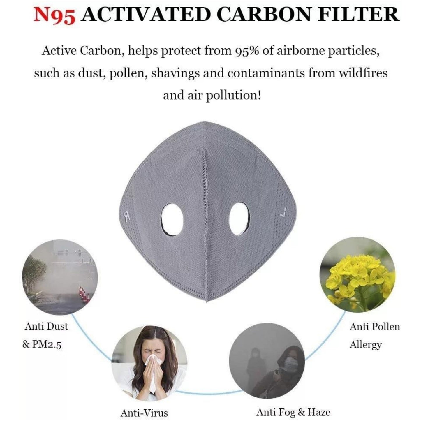 🔥LAST DAY 50% OFF - 💖Reusable Carbon Filter Dust Mask – Built for Active Lifestyles