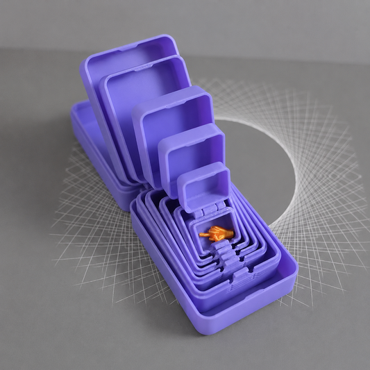 7-Layer 3D Printed Nesting Surprise Box with Hidden Middle Finger