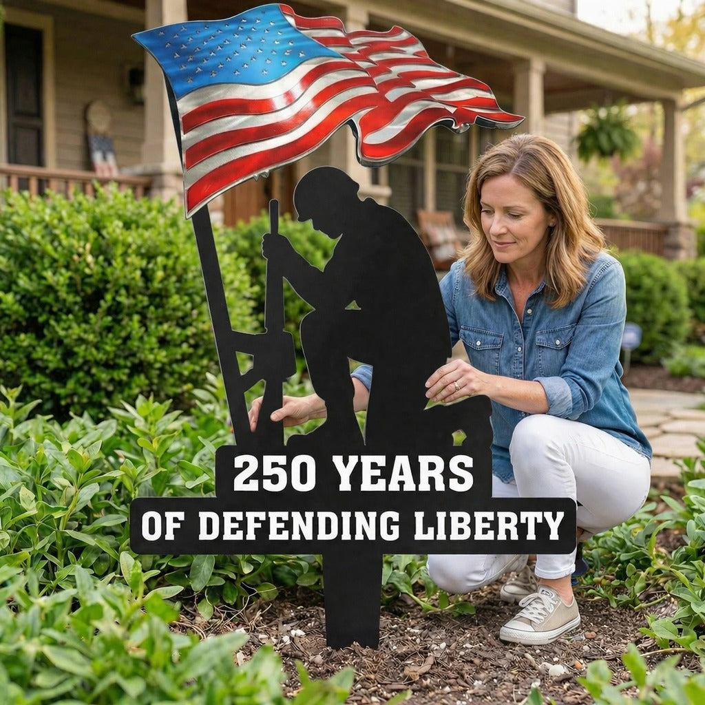 🔥LAST DAY 50% OFF-🪖250 Years of Defending Liberty Metal Garden Stake