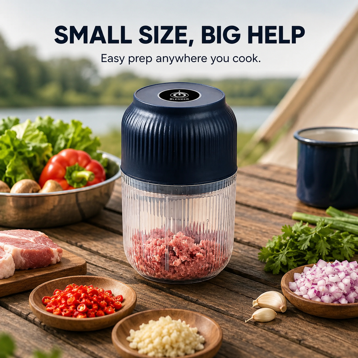 🥗⚡ Mini Electric Food Chopper – Fast 4-Blade Kitchen Grinder