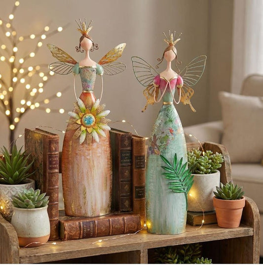 Whimsical Woodland Fairy Princess Figurines 🧚‍♀️✨ | Rustic Shelf & Garden Decor