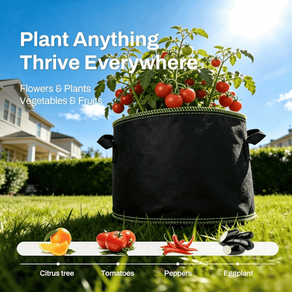 5 Gallon Grow Bags – Heavy Duty Aeration Fabric Pots with Handles for Vegetables, Flowers & Fruits