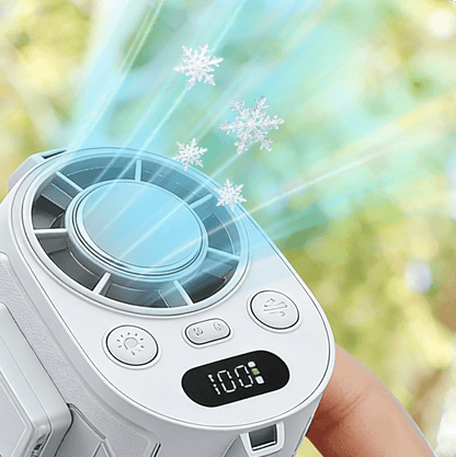 Portable Clip-On Waist Cooling Fan | Semiconductor Ice Cold Air, 6000mAh Rechargeable, 100 Speed Levels
