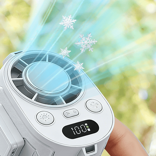 Portable Clip-On Waist Cooling Fan | Semiconductor Ice Cold Air, 6000mAh Rechargeable, 100 Speed Levels