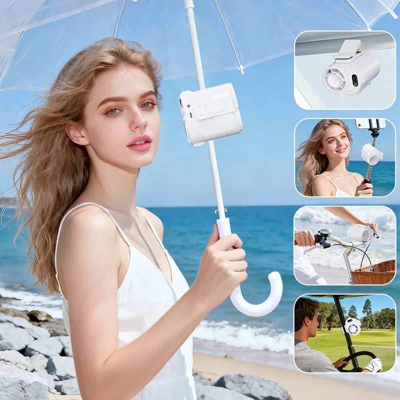 Portable Clip-On Waist Cooling Fan | Semiconductor Ice Cold Air, 6000mAh Rechargeable, 100 Speed Levels