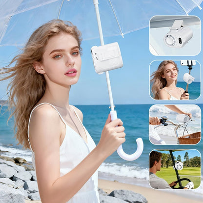 Portable Clip-On Waist Cooling Fan | Semiconductor Ice Cold Air, 6000mAh Rechargeable, 100 Speed Levels