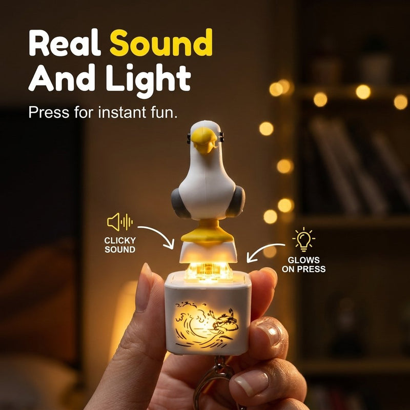 Seagull MINE!     Button Keychain-     Real Sound & LED     Light