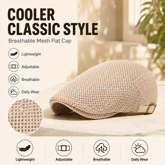 Lightweight Breathable Mesh Flat Cap | Style & Cool Comfort For Summer