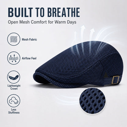 Lightweight Breathable Mesh Flat Cap | Style & Cool Comfort For Summer