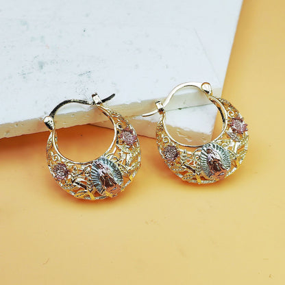 🔥LAST DAY 50% OFF🌸 Vintage Gold Flower Hoop Earrings