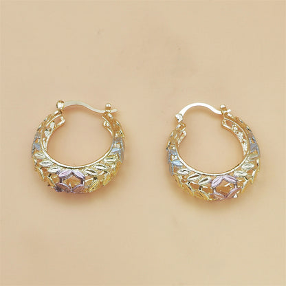 🔥LAST DAY 50% OFF🌸 Vintage Gold Flower Hoop Earrings