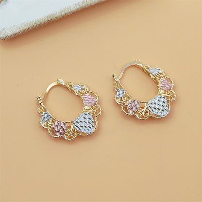🔥LAST DAY 50% OFF🌸 Vintage Gold Flower Hoop Earrings