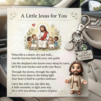"A Little Jesus for You" -Comforting Pocket Reminder Keychain & Poem Card Gift Set 🌟🙏