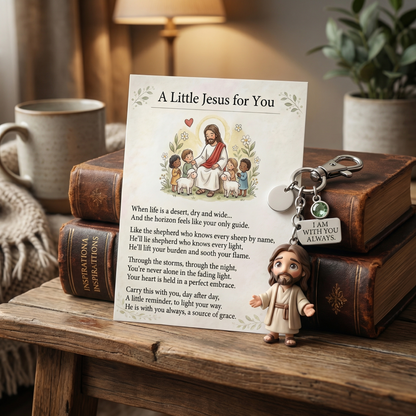 "A Little Jesus for You" -Comforting Pocket Reminder Keychain & Poem Card Gift Set 🌟🙏