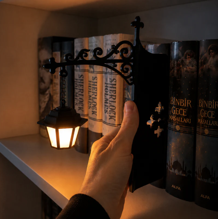 🔥Last Day 50% OFF📚Library Mini Bookshelf Lantern Lamp | Vintage Hanging LED Light・Book Nook Decor・Clip-On Design