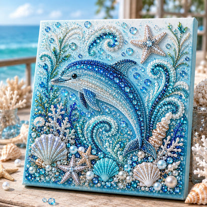 🌊Ocean Theme Pearl Art DIY Kit | 3D Sparkling Coastal Wall Decor 🐚✨