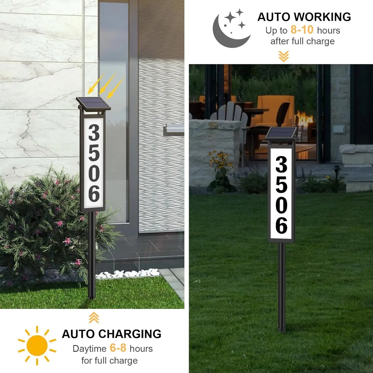 Solar Home Address Sign