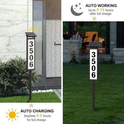 Solar Home Address Sign