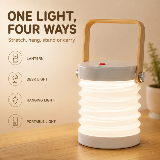🏮LumiGlow Collapsible Lantern | 4‑in‑1 Modes • USB‑C Rechargeable • Warm Ambient Light