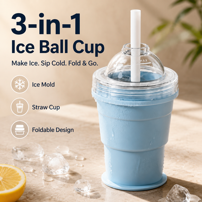 🧊✨ 3-in-1 Foldable Ice Ball Cup