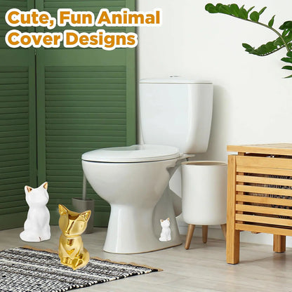 2PC — Cute Cat Ceramic Toilet Bolt Covers