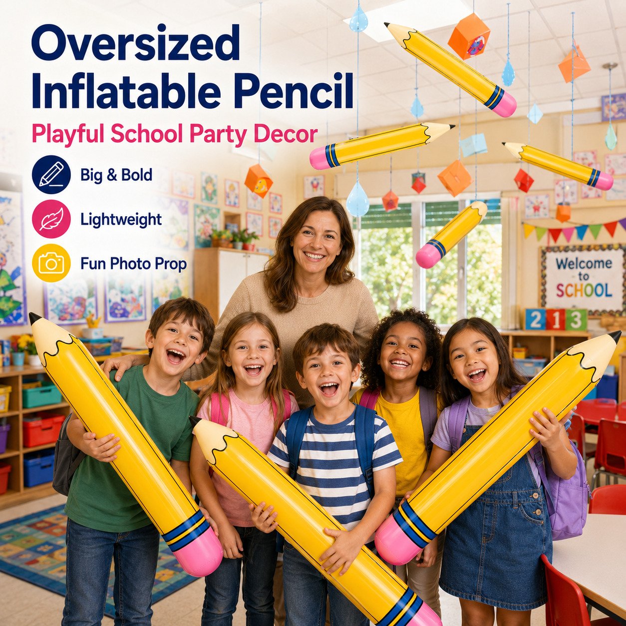 Giant Inflatable Pencil Classroom Decor For Back To School