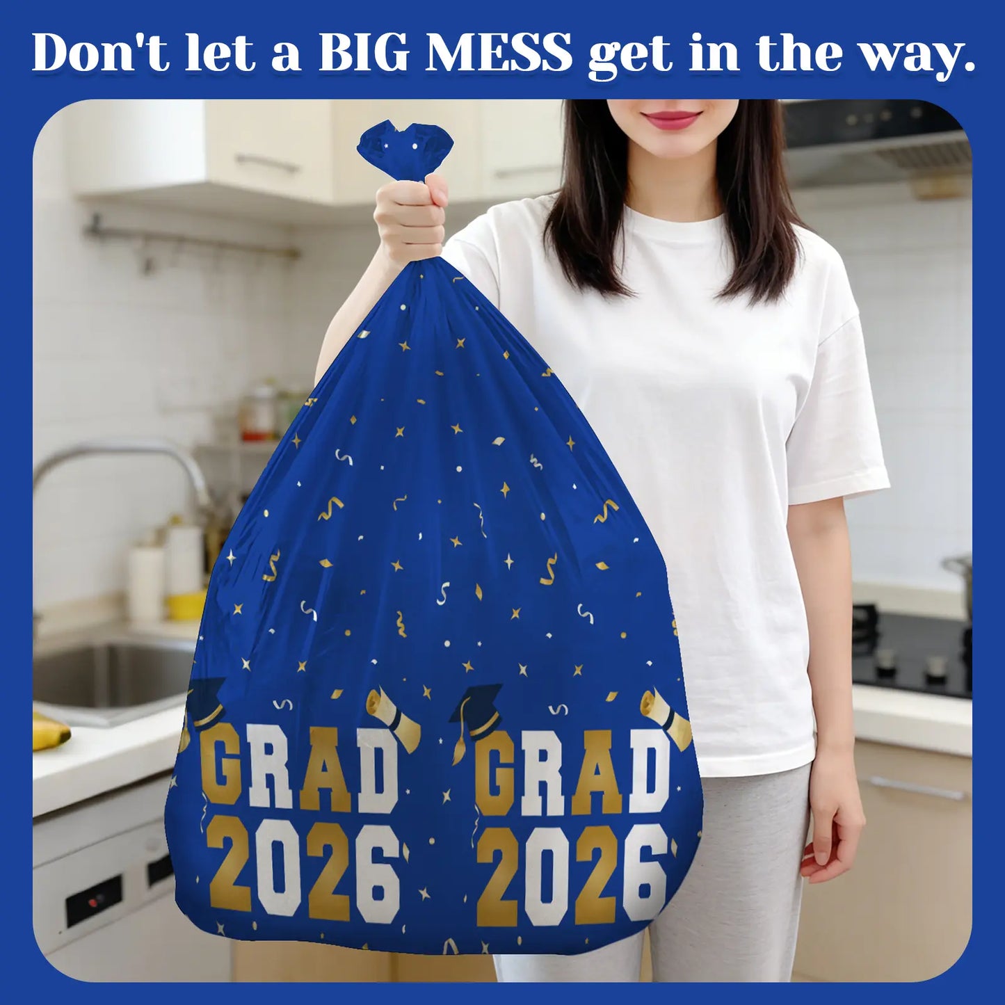 Graduation Tablecloths (4-Pack) - 54x108" Class of 2026 Commencement Party Disposable Plastic Table Covers for 8-Ft Tables