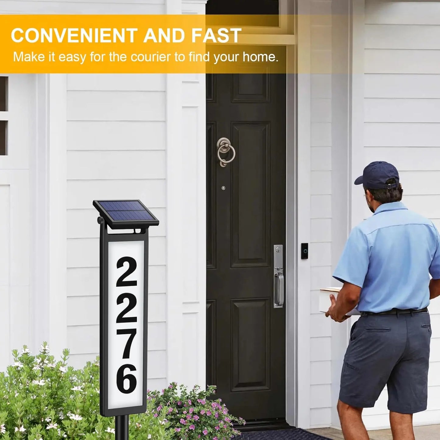 Solar Home Address Sign