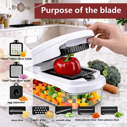🔥Last Day Promotion-70% OFF 💥15-in-1 Vegetable Chopper | Multifunctional Food Cutter with Container