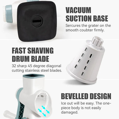 Premium Hand Crank Multi-Blade Plastic Modern Kitchen Gadget | Adaptable to Various Ice Cube Specifications for Shaving Needs