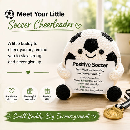 ⚽ Positive Soccer Buddy|Handmade Crochet Encouragement Gift 💚