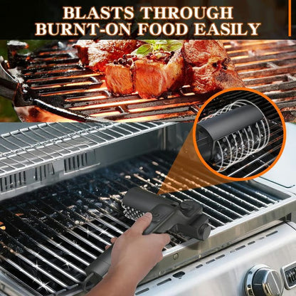 🔥Last Day Promotion-70% OFF 💥Electric BBQ Grill Brush Cordless and Rechargeable Stainless Steel Bristles,Two Cleaning Brushes,Adjustable Angle
