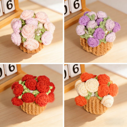 Handmade Crochet Flower Bouquet Coaster