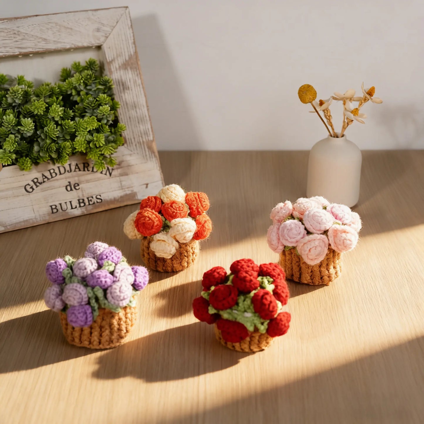 Handmade Crochet Flower Bouquet Coaster