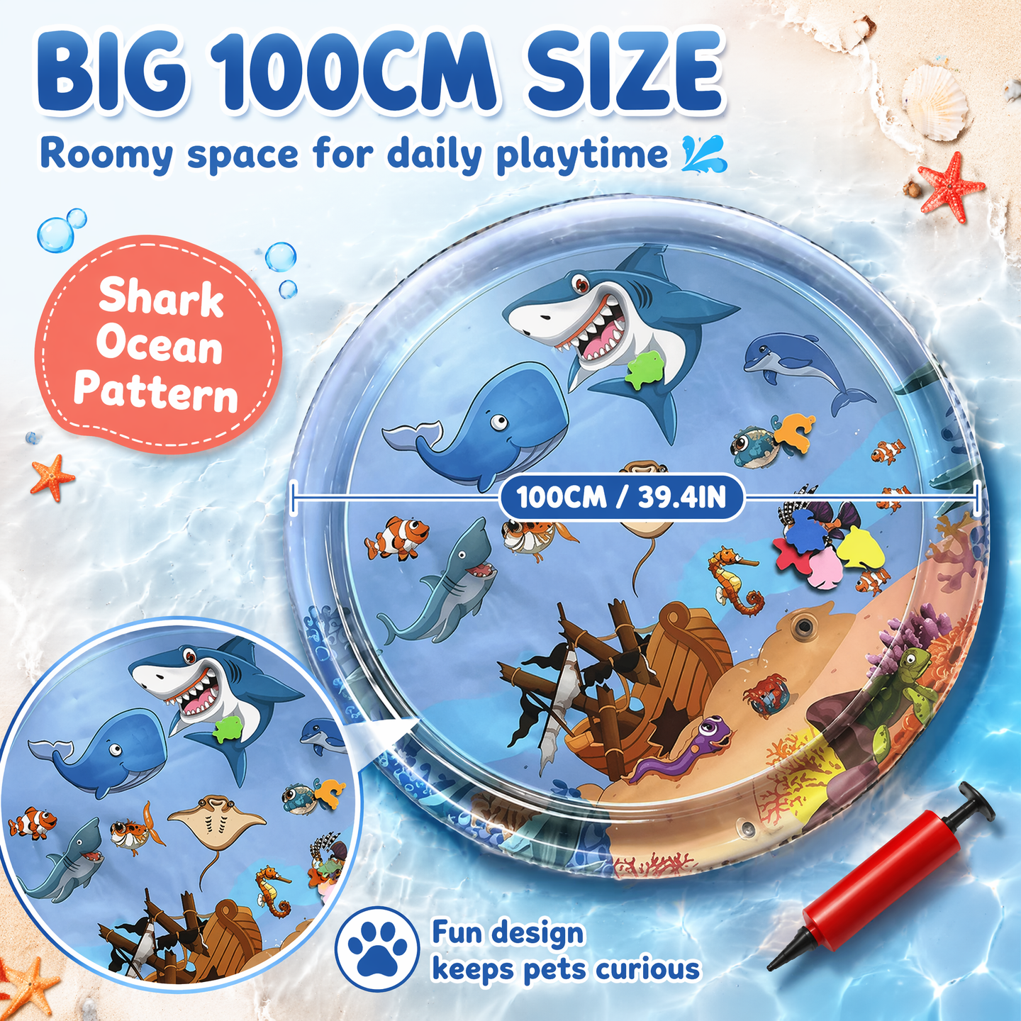 🔥Last Day 70% Off - 🐾 Splash Play™ Pet Water Sensory Mat Keep Your Pet Cool, Curious, and Happily Occupied All Summer Long! 🌊🐱🐶
