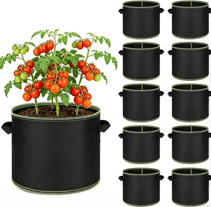 5 Gallon Grow Bags – Heavy Duty Aeration Fabric Pots with Handles for Vegetables, Flowers & Fruits