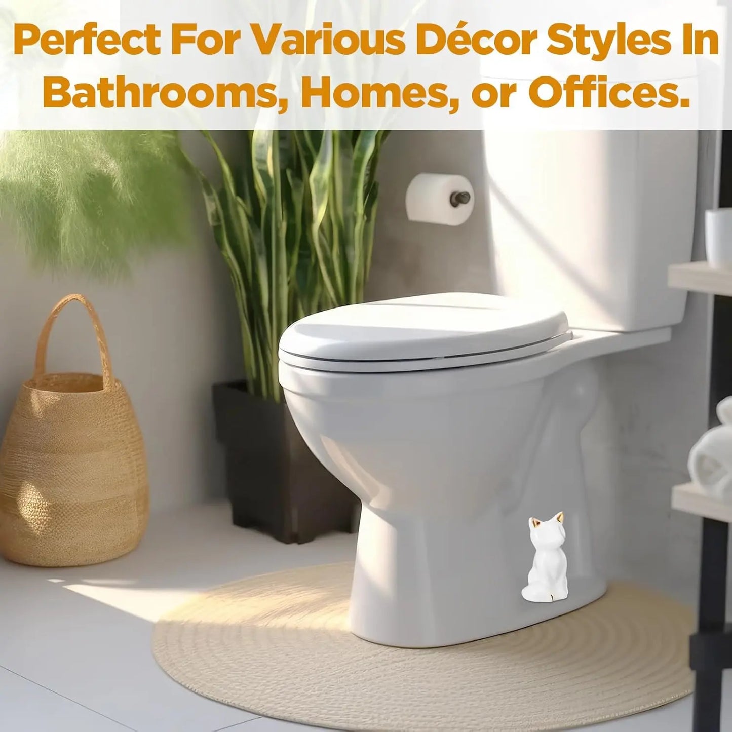 2PC — Cute Cat Ceramic Toilet Bolt Covers