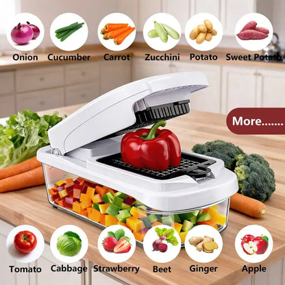 🔥Last Day Promotion-70% OFF 💥15-in-1 Vegetable Chopper | Multifunctional Food Cutter with Container