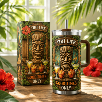 🌴 Yeki Life™ Tropical Paradise 30oz/40oz Tumbler – Bring Vacation Vibes Wherever You Go