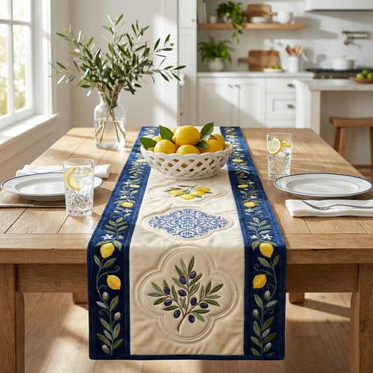 💖Mediterranean Fresh Lime Special Offer- Elegant Floral Premium Table Runner - Everyday Dining & Decor