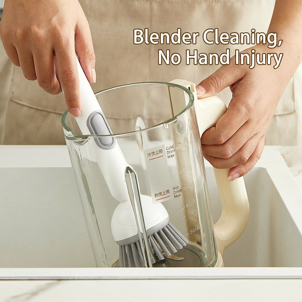 🔥Last Day 50% OFF🧼Liquid Dispensing Pan Brush | Rotatable 6 Angles・Press Soap Design・Labor-Saving Clean