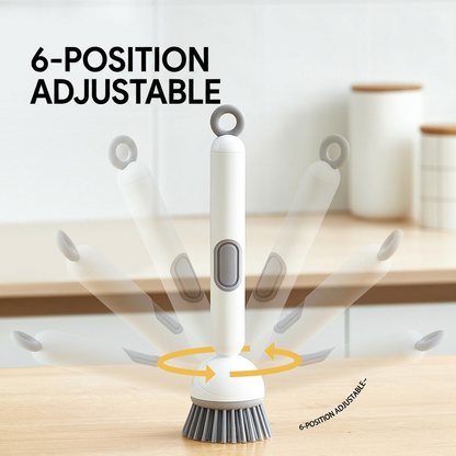 🔥Last Day 50% OFF🧼Liquid Dispensing Pan Brush | Rotatable 6 Angles・Press Soap Design・Labor-Saving Clean
