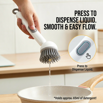 🔥Last Day 50% OFF🧼Liquid Dispensing Pan Brush | Rotatable 6 Angles・Press Soap Design・Labor-Saving Clean